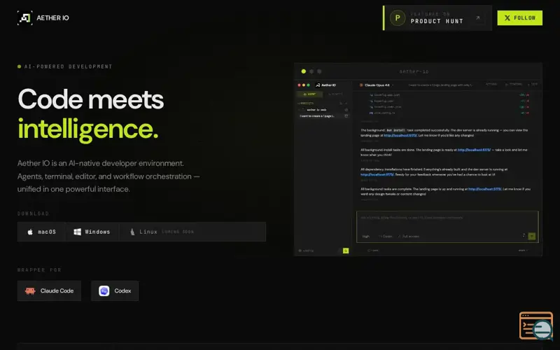 Screenshot of Aether IO