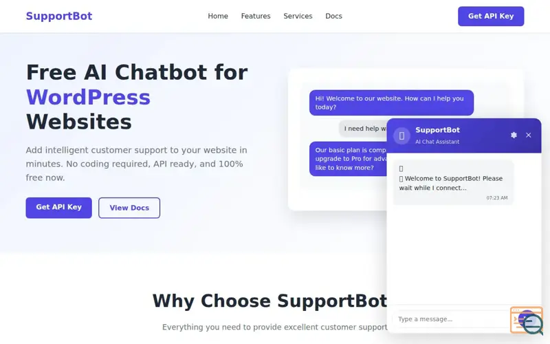 Screenshot of SupportBot