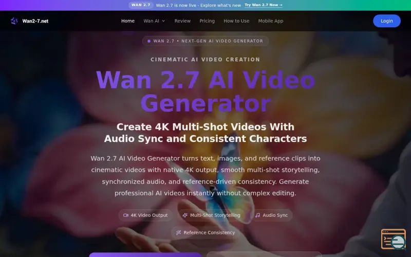 Screenshot of Wan 2.7