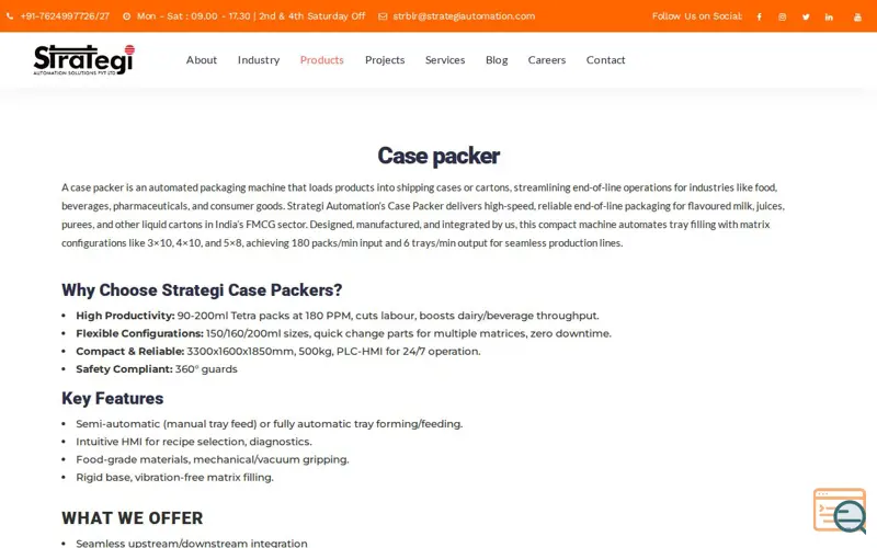 Screenshot of High-speed case packer