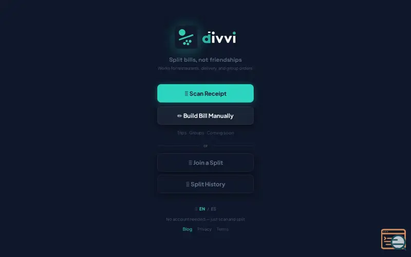 Screenshot of Divvi