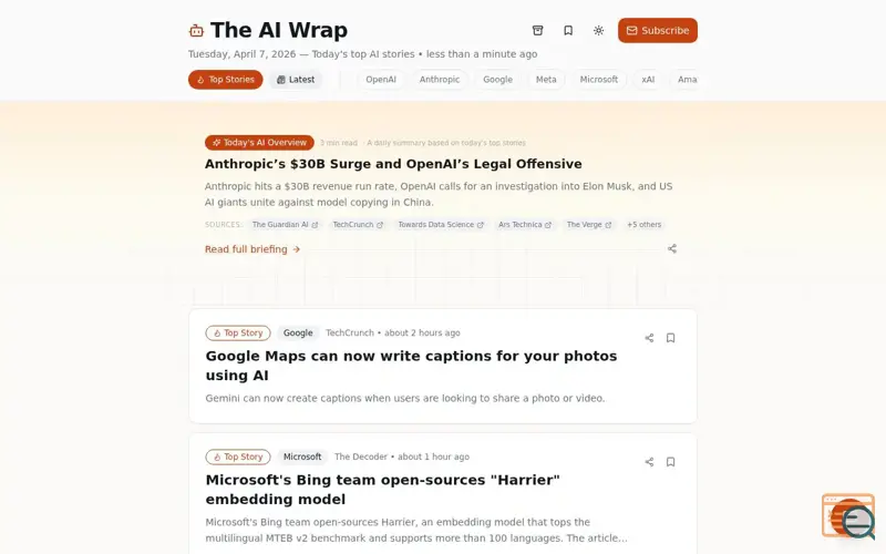 Screenshot of The AI Wrap
