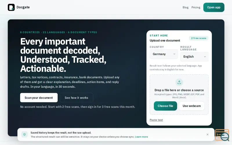 Screenshot of Docgate
