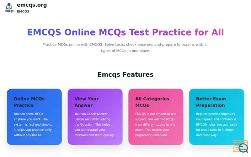 Screenshot of emcqs.org