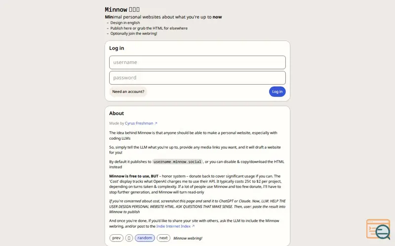 Screenshot of Minnow