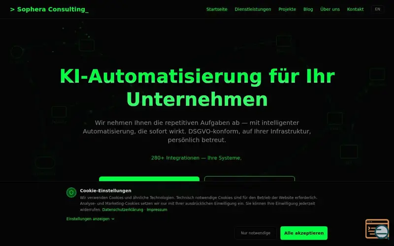 Screenshot of Sophera Consulting