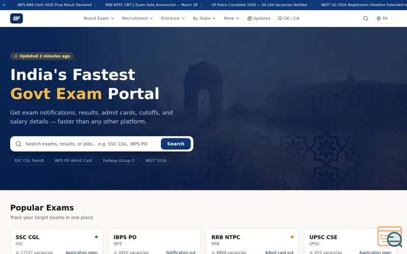 Screenshot of SarkariFlash