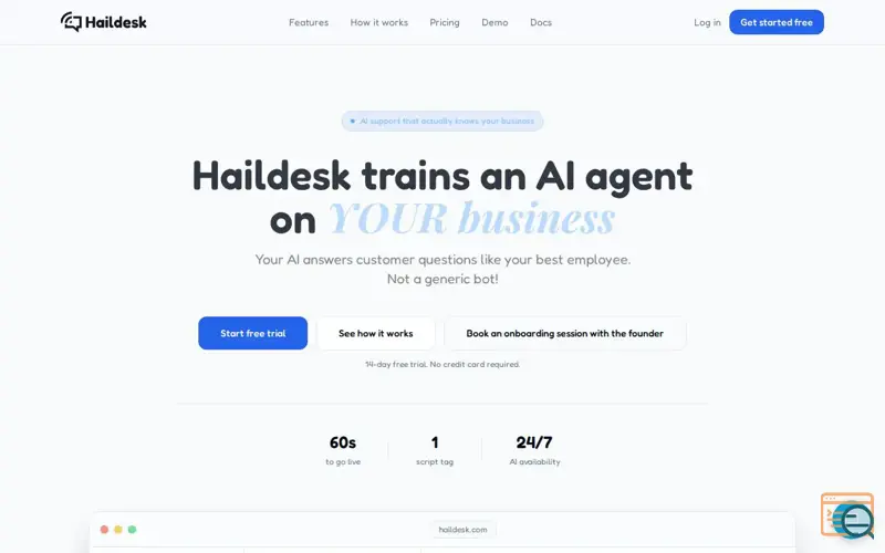 Screenshot of Haildesk