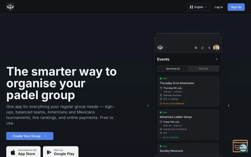 Screenshot of SYNT Padel