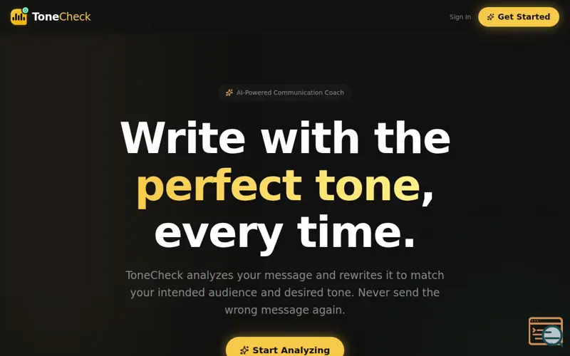 Screenshot of ToneCheck
