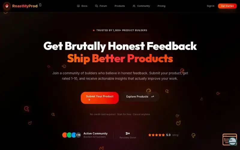 Screenshot of RoastMyProd