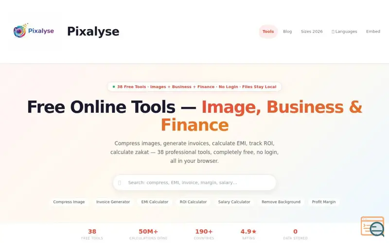 Screenshot of Pixalyse