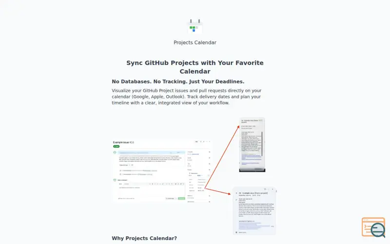 Screenshot of Projects Calendar