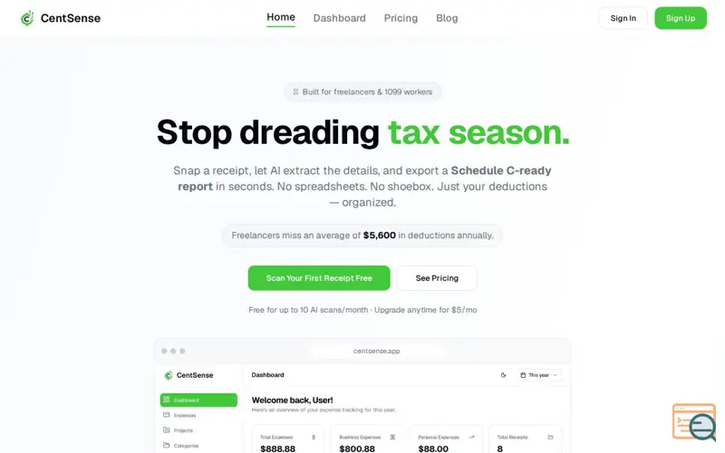 Screenshot of CentSense