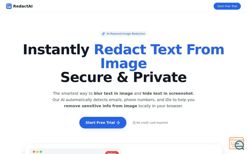Screenshot of RedactAI – Auto Blur & Redact Images