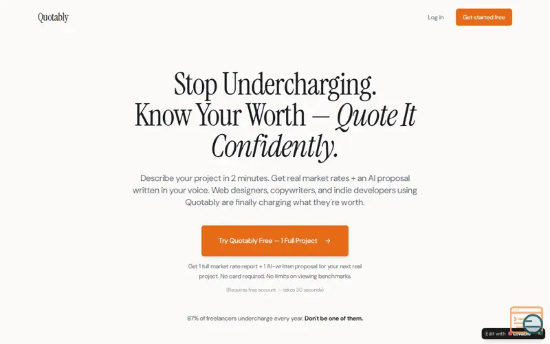 Screenshot of Quotably