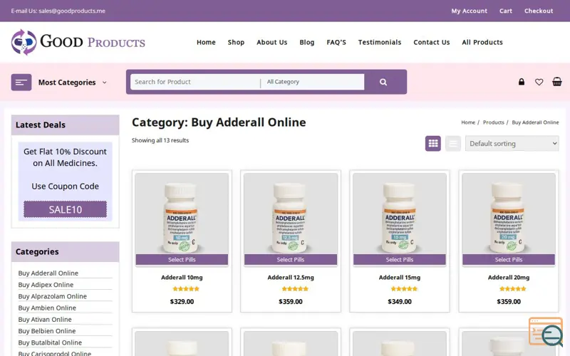 Screenshot of Buy Adderall Online