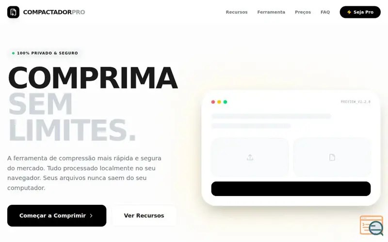 Screenshot of Compactador Pro.