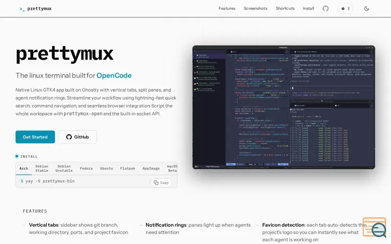 Screenshot of PrettyMux