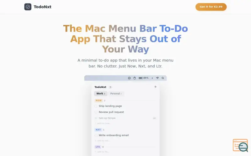 Screenshot of TodoNxt