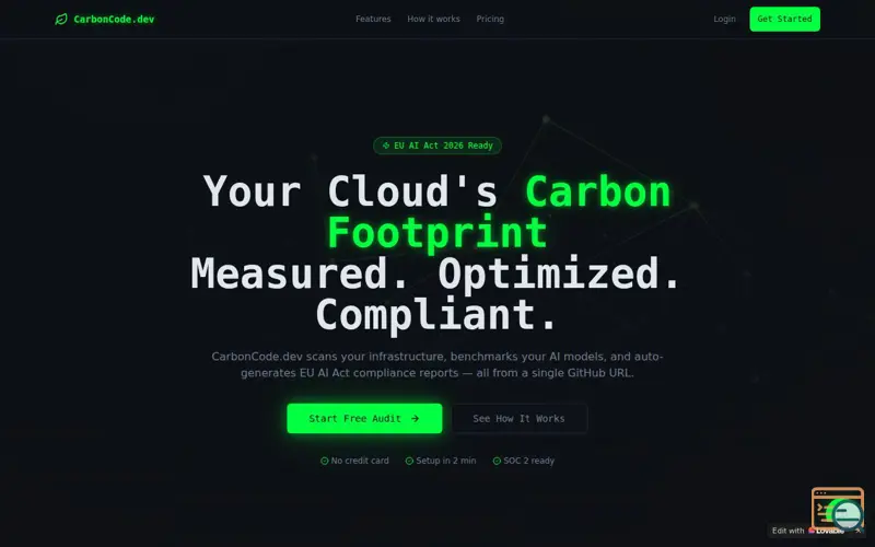 Screenshot of CarbonCode.dev