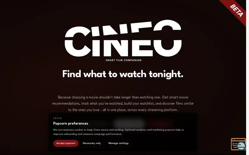Screenshot of Cineo
