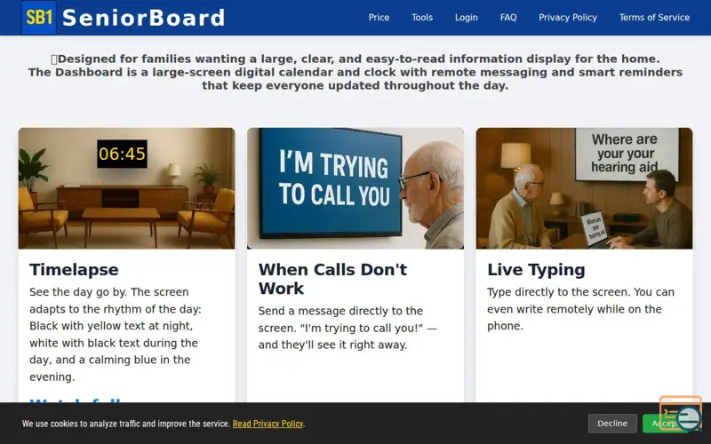 Screenshot of SeniorBoard