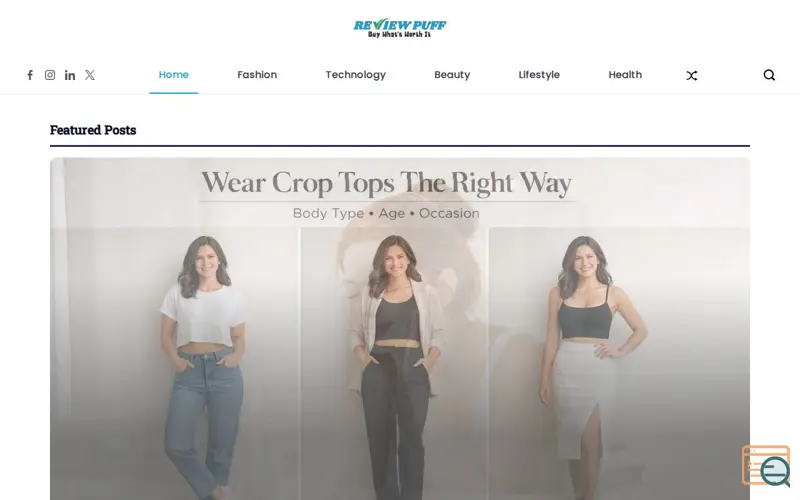 Screenshot of Review Puff 