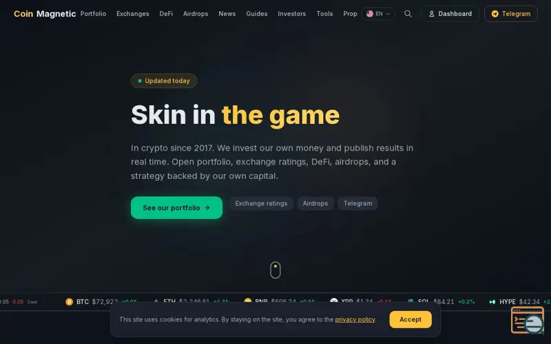 Screenshot of CoinMagnetic