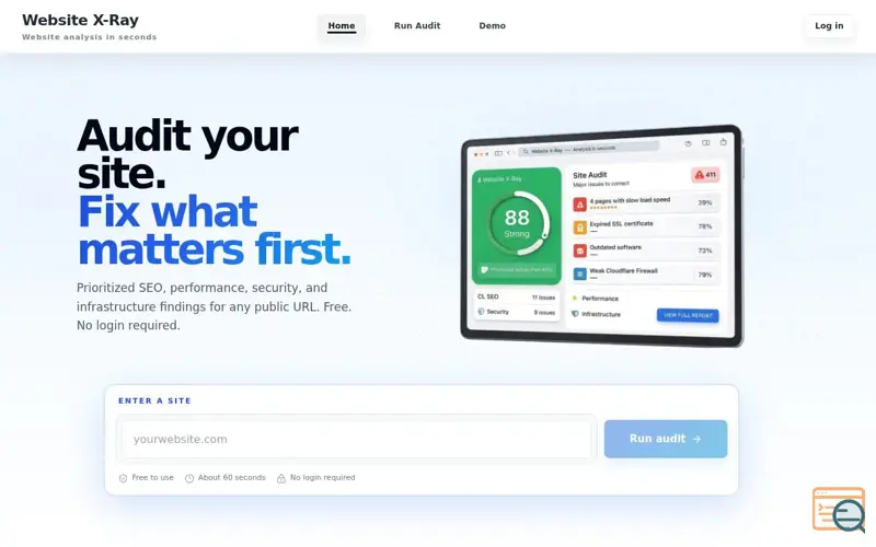 Screenshot of Website X-Ray
