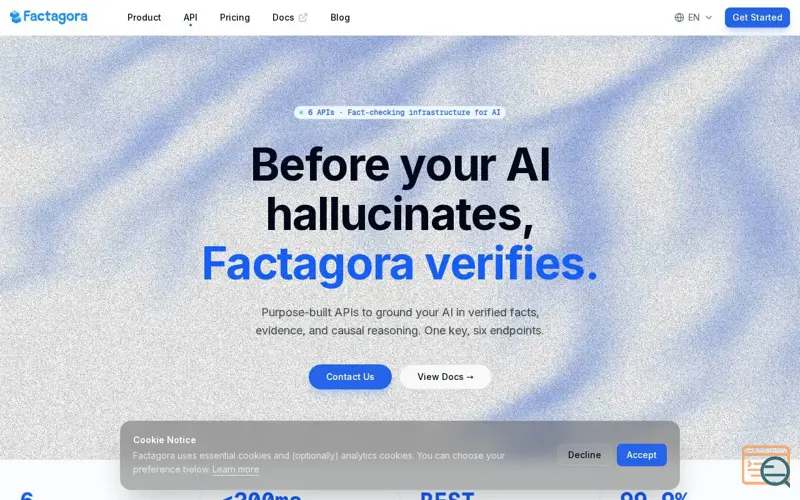 Screenshot of Factagora API