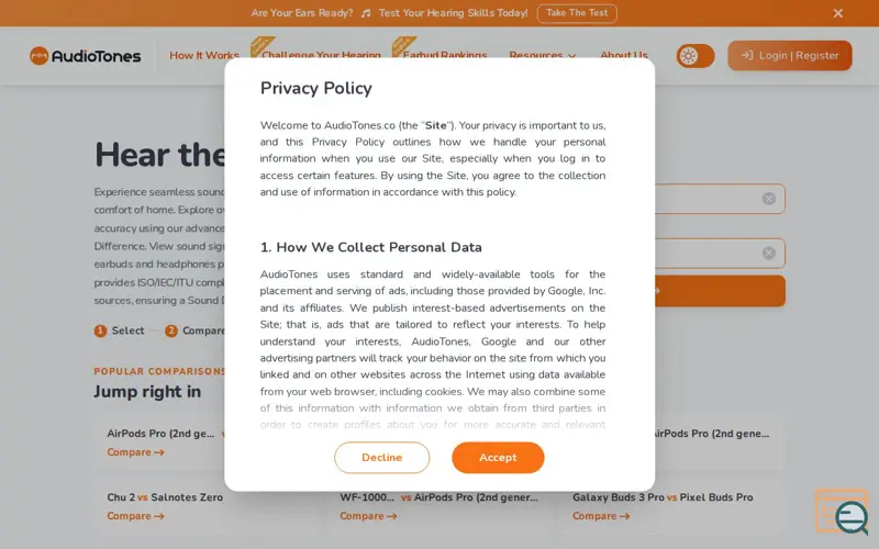 Screenshot of AudioTones