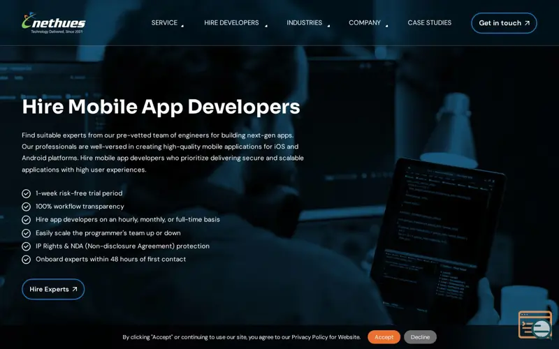Screenshot of Hire App developer india