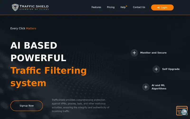 Screenshot of TrafficShield.io
