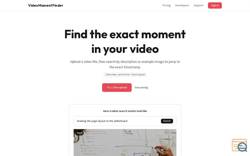 Screenshot of Video Moment Finder