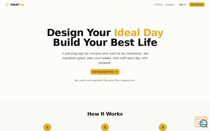 Screenshot of IdealDay