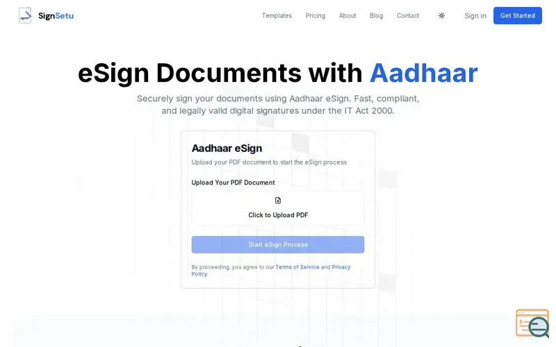 Screenshot of SignSetu