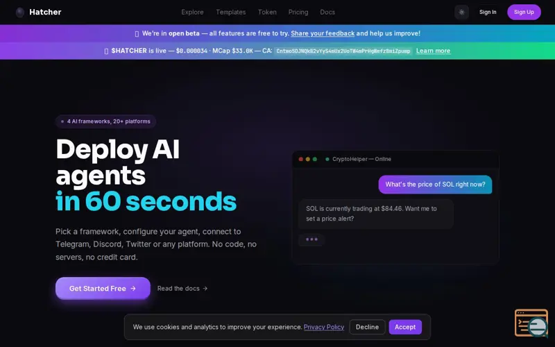 Screenshot of Hatcher