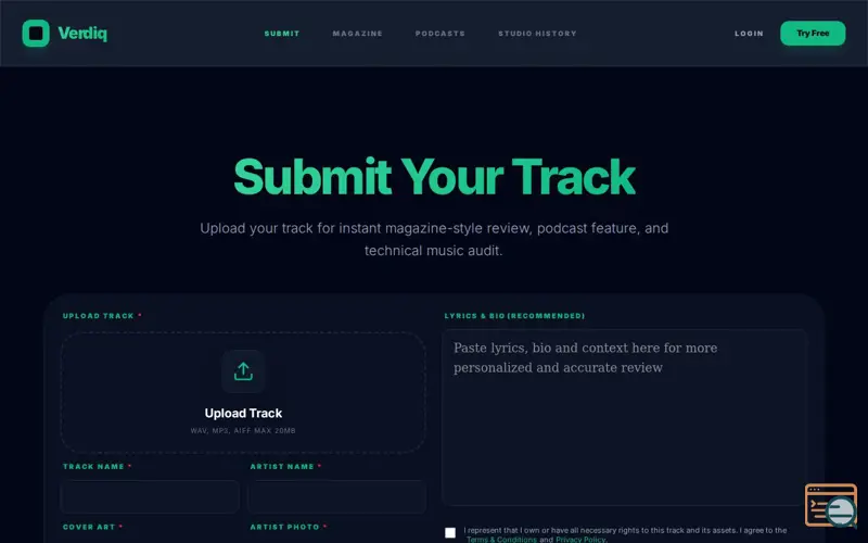 Screenshot of Verdiq