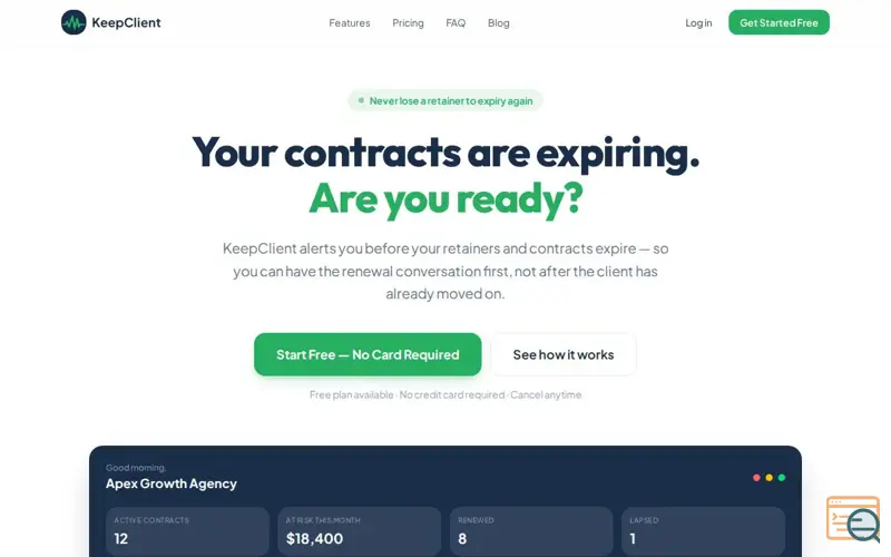 Screenshot of KeepClient