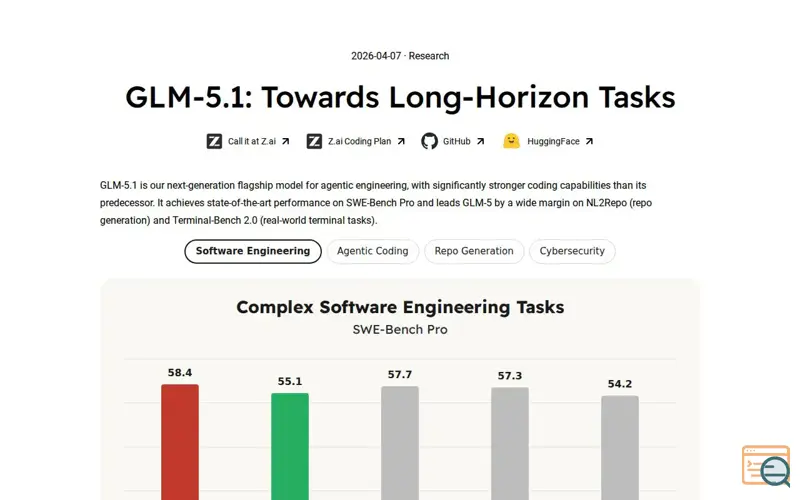 Screenshot of GLM-5.1