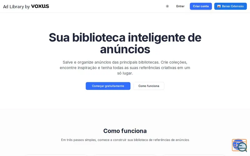 Screenshot of Ad Library by Voxus