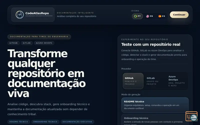 Screenshot of CodeAtlasRepo Tecnologia Ltda.
