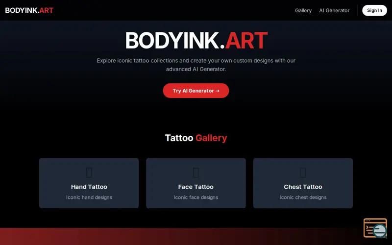 Screenshot of BodyInk.art