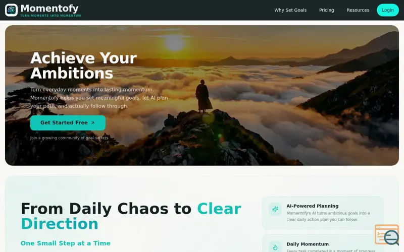 Screenshot of Momentofy 