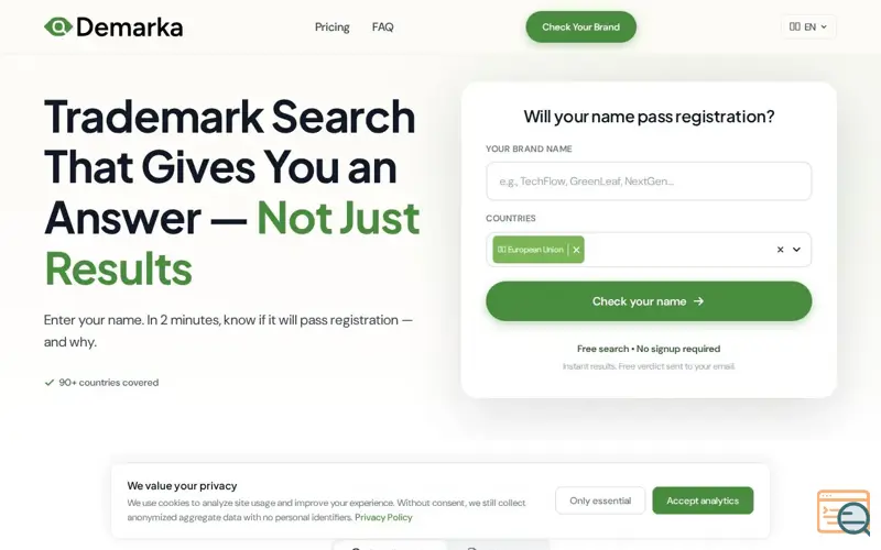 Screenshot of Demarka