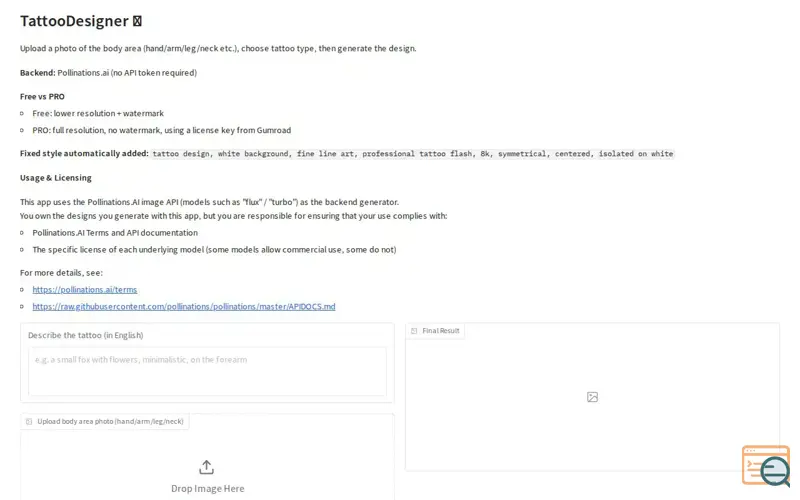 Screenshot of TattooDesigner