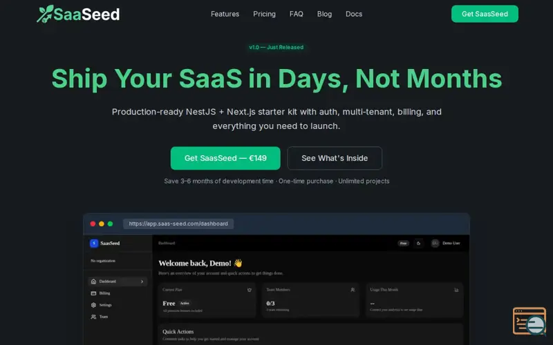 Screenshot of SaasSeed