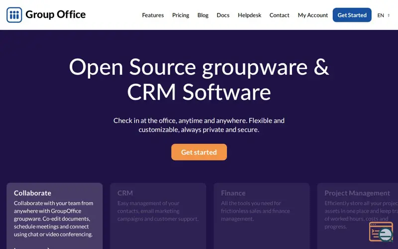 Screenshot of GroupOffice