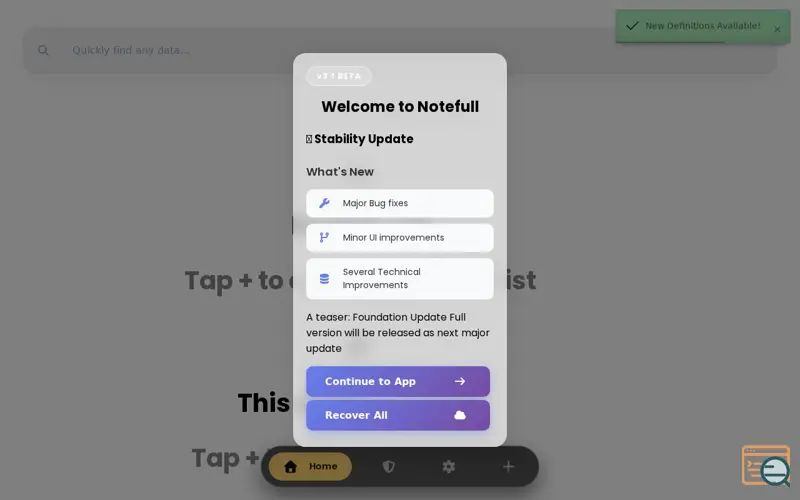 Screenshot of Notefull